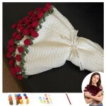 Bouquet de fleurs au crochet couverture de roses faite � la main couverture de bouquet de roses faite ...