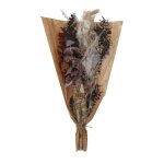 Bouquet de fleurs sches - violet - 60 cm - dcoration rustique - tui kraft - naturel