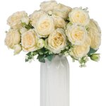 Bouquet de roses artificielles en vrac fausses fleurs blanches en soie pour dcoration de table de mariage ...