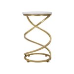 Bout de canapé en métal plateau en marbre spiral 27. 5 x 47. 5 cm Bout de canapé en métal plateau en marbre spiral 27. 5 x 47. 5 cm