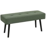 Bout de lit - homcom - rembourr� - en velours c�tel� et pieds en acier noir - charge 220 kg - 100 x 36 ...