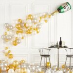 Bouteille de champagne ballon - aluminium - d�coration de f�te - multicolore