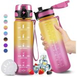 Bouteille deau gourde 1l gourde sport gourde motivation avec filtre et marqueur de temps sans bpa �tanche ...