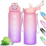 Bouteille deau - gourde sport - 800ml - sans bpa - anti - fuite - rose - violet