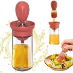 Bouteille dhuile - amoune - 180 ml - verre et silicone - distributeur avec pinceau - rouge