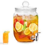 Bouteille insour en verre avec robinet - 11. 5x15x27cm distributeur de boissons idal pour prparation ...