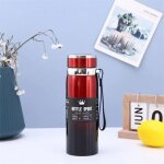 Bouteille isotherme 1l en acier inoxydable thermos conserve leau froide et chaude th caf dgrad rouge ...