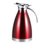 Bouteille isotherme acier inox double paroi thermos caf th pot 2. 0l avec poigne alliage rouge