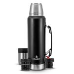 Bouteille isotherme cebador largoinox 1200ml - acier inox - double paroi - noir - avec bouchon verseur ...