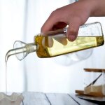 Bouteille en verre pour huile dolive avec bec verseur idale pour la cuisine et barbecue distributeur ...