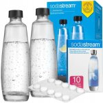 Bouteilles en verre - sodastream - duo - 2x1l avec 10 tablettes nettoyantes - compatible lave vaisselle ...
