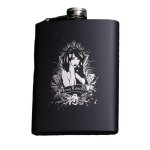 Bouteille de whisky noire mate de 8 oz flacon portable en acier inoxydable pour voyage en plein air