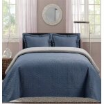 Boutis ultrasonic bicolor 2 places 220 x 240 cm - bleu gris