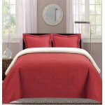 Boutis ultrasonic bicolor 2 places 220 x 240 cm - bordeau creme