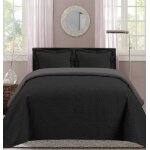 Boutis ultrasonic bicolor 2 places 220 x 240 cm - noir gris