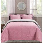 Boutis ultrasonic bicolor 2 places 220 x 240 cm - rose gris