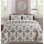 Boutis ultrasonic imprim�e 2 places 220 x 240 cm - arabesque