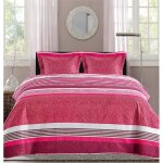 Boutis ultrasonic imprim�e 2 places 220 x 240 cm - framboise