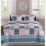 Boutis ultrasonic imprim�e 2 places 220 x 240 cm - indigo