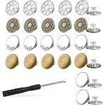 Boutons jeans - 28 pi�ces - 17mm - bronze et argent - jeans - veste en jean - boutons de trame - amovibles ...
