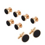 Boutons de manchette & boutons de chemise homme ? set 8 pices dor pour smoking mariage crmonie & ...