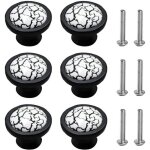 Boutons de meuble - autrement - lot de 6 - porcelaine - noir - vis fournies