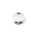 Boutons de meuble - rei - mod. e517 - porcelaine blanche - �40mm - lot de 4