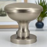 Bouton de porte fixe en aluminium poign�e exterieure ronde champagne bricard