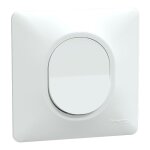 Bouton poussoir - schneider - ovalis - 10ax - blanc - griffes mont�es