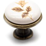 Bouton rose vintage dautomne 37x25mm boutons en porcelaine antique et en laiton antique boutons et poignes ...