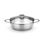 Plat à rôtir - bra - ancora - 26 cm - inox 18 / 10 - couvercle en verre Plat à rôtir - bra - ancora - 26 cm - inox 18 / 10 - couvercle en verre