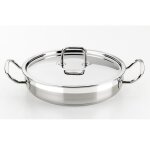 Bra profesional faitout bas avec couvercle 30 cm acier inoxydable 18 / 10 compatible tous feux dont induction ...