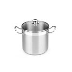 Bra profesional marmite avec couvercle en verre de 30 cm en inox 18 / 10 sans antiadhsif pleine induction ...