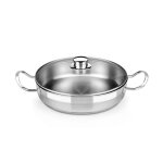 Bra profesional rtissoire avec couvercle en verre 26 cm inox 18 / 10 sans antiadhsif pleine induction ...