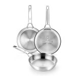 Bra signature lot de 3 po�les en acier inoxydable 18 / 10 professionnel sans rev�tement antiadh�sif triple ...