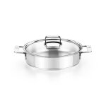 Bra signature rtissoire avec couvercle 30 cm inox 18 / 10 sans antiadhsif rsistant  lusure triple ...