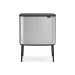 Brabantia poubelle bo touch bin - 11 + 23 l - acier mat