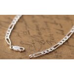 Bracelet 21cm - argent massif 925 v�ritable - maille figaro arltern�e 3. 5mm - pour homme ou ado
