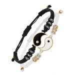 Bracelets damiti� bracelet � cordon ajustable yin yang bracelet corde tress�e tai chi cadeau de bijoux ...