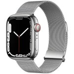 Bracelet compatible apple watch series 44 45 46 49 42 mm (series 3 / 2 / 1)m�tal milanais double magn�tiquepou ...