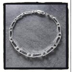 Bracelet - argent - maille figaro - 21 cm - 5 mm - bijoux homme neuf