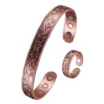 Bracelets et bagues cuivre magn�tique unisexe bijoux �pur�s pour quotidien & cadeau