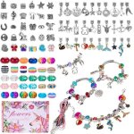 Bracelet  breloques pour fille 5  12 ans 98pcs kit de fabrication de bijoux bracelet avec pendentifs ...