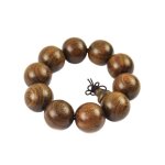 Bracelet chapelet bouddhiste tibtain 10 perles * 25mm trs exclusif en bois de santal naturel et trait ...