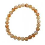 Bracelet - citrine - 6mm - jaune orang - 19cm - 27 pierres naturelles
