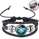 Bracelet et collier en cuir tisss avec signe du zodiaque ensemble de bijoux pour hommes et femmes