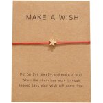 Bracelet cordon coeur porte - bonheur bijou femme fille etoile sur cordon rouge