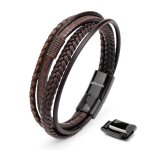 Bracelet en cuir pour homme serasar b046 - 23 marron bijoux �l�gants et � la mode cadeau danniversaire ...