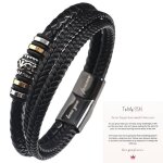Bracelet en cuir tress avec boucle magntique en acier inoxydable pour homme  mon fils ou petit - fils ...