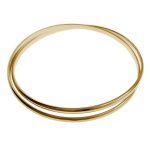 Bracelet double jonc plaqu or 18 carats